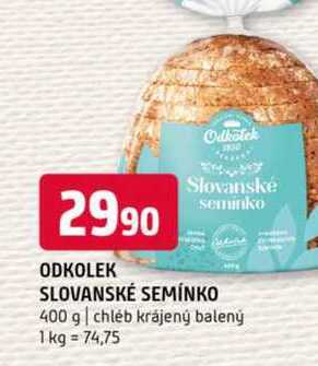 Odkötek Slovanské seminko 400 g chléb krájený 
