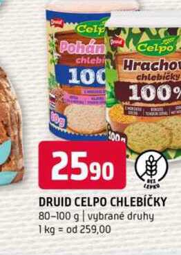 DRUID CELPO CHLEBÍČKY 80-100 g vybrané druhy 