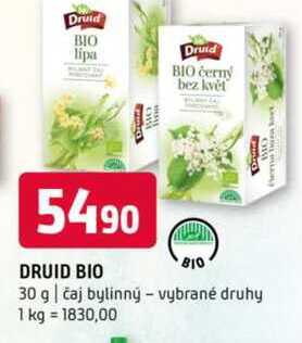 DRUID BIO 30 g čaj bylinný vybrané druhy 