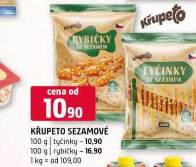 KŘUPETO SEZAMOVÉ 100 g tyčinky 100 g rybičky 