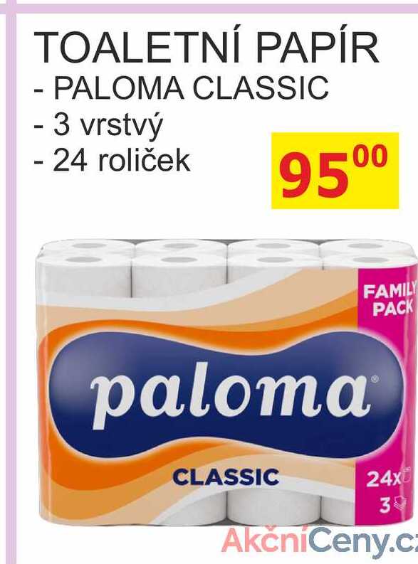 Paloma toaletní papír 3-vrstvý 24rolí