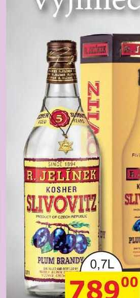 R. JELÍNEK KOSHER SLIVOVITZ 0,7L