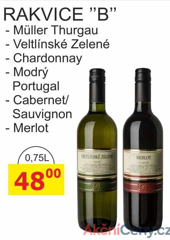 RAKVICE "B" - Müller Thurgau 0,75L 