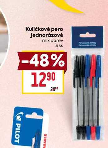 Kuličkové pero jednorázové mix barev 5 ks