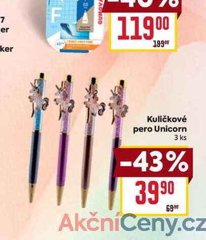 Kuličkové pero Unicorn 3 ks