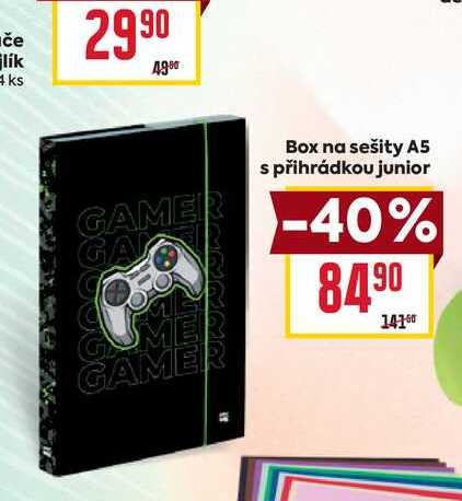 Box na sešity A5 s přihrádkou junior 