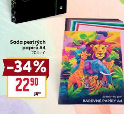 Sada pestrých papírů A4 20 listů 