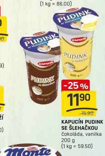 KAPUCÍN PUDINK SE ŠLEHAČKOU čokoláda, vanilka 200 g