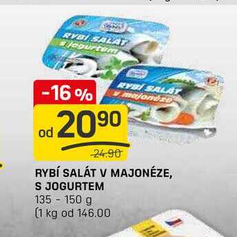 RYBÍ SALÁT V MAJONÉZE, S JOGURTEM 135-150 g