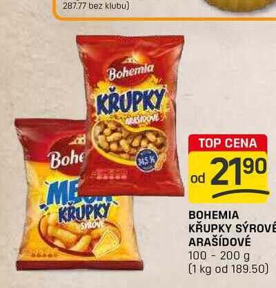 BOHEMIA KŘUPKY SÝROVE ARAŠÍDOVÉ 100 - 200 g 