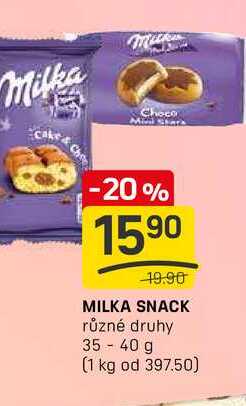MILKA SNACK různé ruhy 35-40 g 