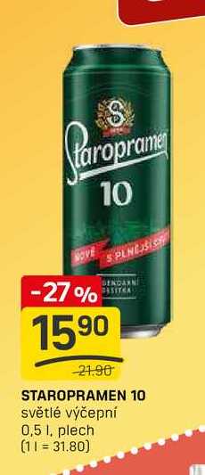 STAROPRAMEN 10 světlé výčepní 0,5l, plech
