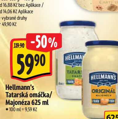  Hellmann's Tatarská omáčka/ Majonéza 625 ml 