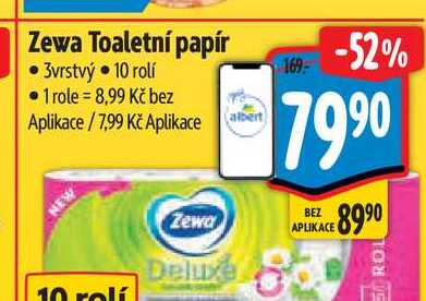 Zewa Toaletní papír   3vrstvý  10 rolí  