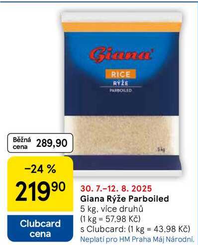 Giana Rýže Parboiled, 5 kg, více druhů  