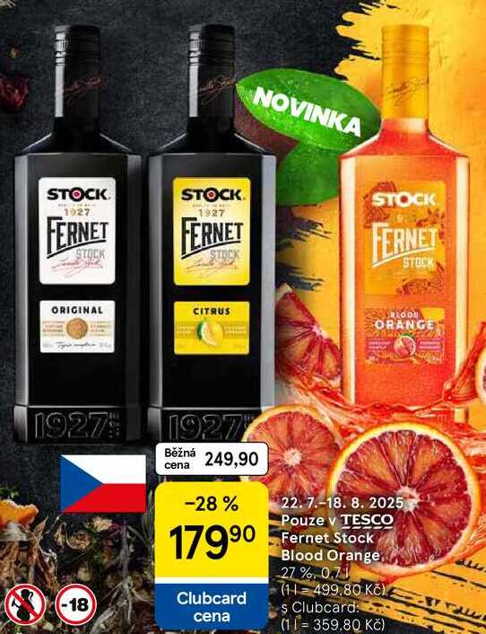 Fernet Stock Blood Orange 27%, 0.7 l