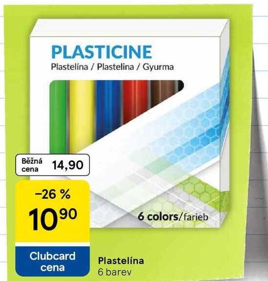 Plastelína, 6 barev 