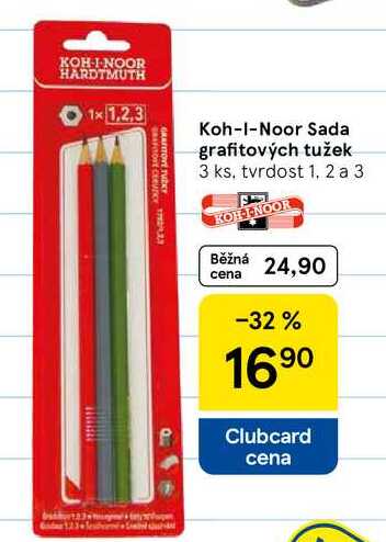 Koh-I-Noor Sada grafitových tužek, 3 ks. tvrdost 1, 2 a 3  