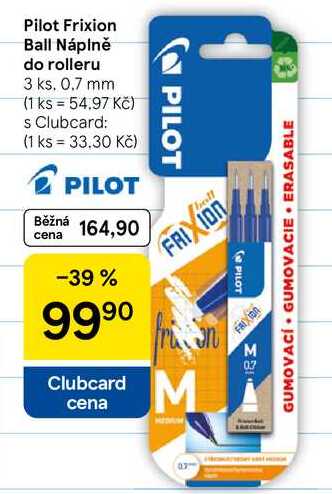 Pilot Frixion Ball Náplně do rolleru, 3 ks, 0.7 mm 