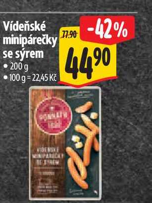 Vídeňské  minipárečky se sýrem 200 g 