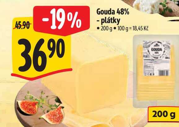   Gouda 48% - plátky 200 g 