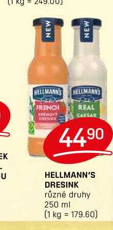 HELLMANN'S DRESINK různé druhy 250 ml 