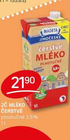JČ MLÉKO ČERSTVÉ plnotučně 3,5% 1l