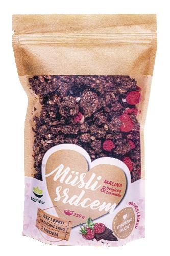 Topnatur Müsli srdcem belgická čokoláda a malina, 250 g