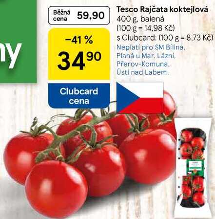 Tesco Rajčata koktejlová, 400 g, balená  