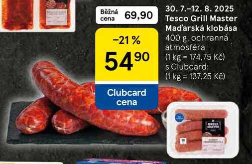 Tesco Grill Master Maďarská klobása, 400 g