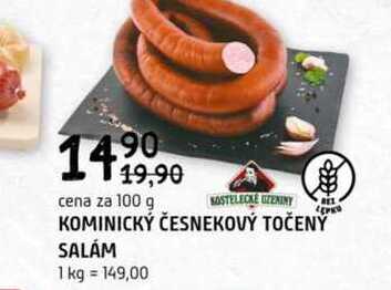 KOMINICKÝ ČESNEKOVÝ TOČENÝ SALAM 100g