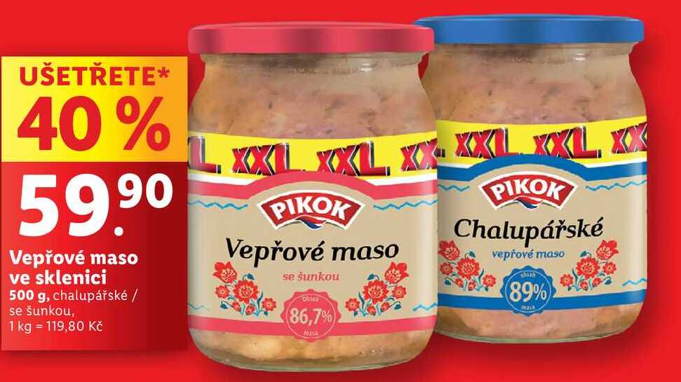 Vepřové maso ve sklenici, 500 g
