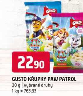 GUSTO KRUPKY PAW PATROL 30 g vybrané druhy