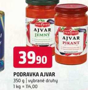 PODRAVKA AJVAR 350 g vybrané druhy 