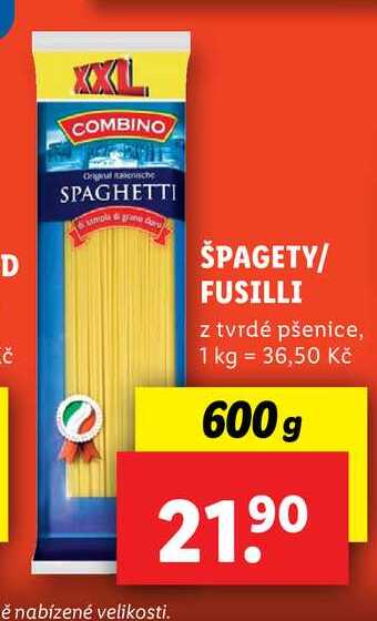 ŠPAGETY/FUSILLI, 600 g