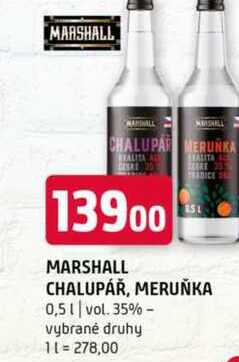 MARSHALL CHALUPÁŘ, MERUŇKA 0,5l vol. 35% vybrané druhy 