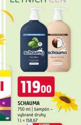 SCHAUMA 750 ml šampón vybrané druhy