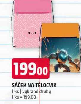 SÁČEK NA TĚLOCVIK 1 ks vybrané druhy