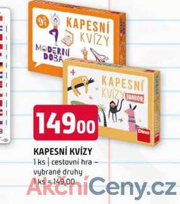 KAPESNÍ KVÍZY 1 ks cestovní hra vybrané druhy 