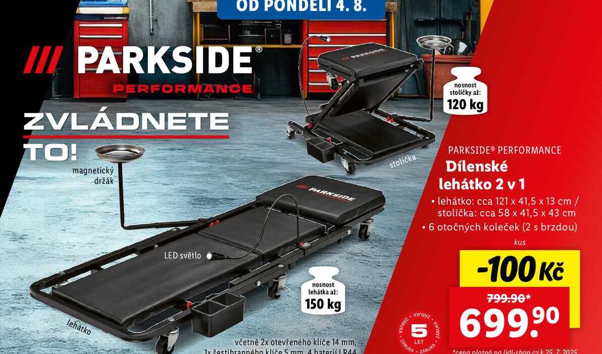 Dílenské lehátko 2 v 1 