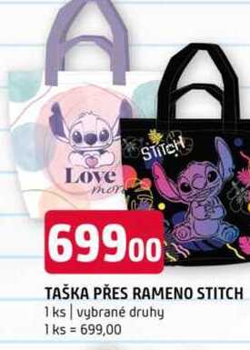 TAŠKA PŘES RAMENO STITCH 1ks vybrané druhy