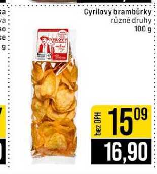 Cyrilovy brambůrky různé druhy 100 g