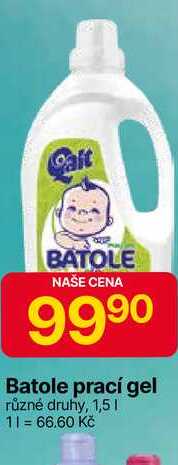 Batole prací gel různé druhy, 1,5l