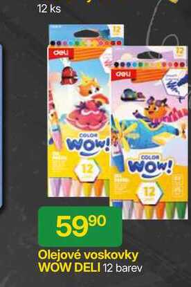 Olejové voskovky WOW DELI 12 barev 