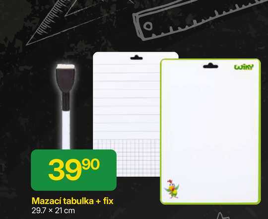 Mazací tabulka + fix 29.7 x 21 cm 