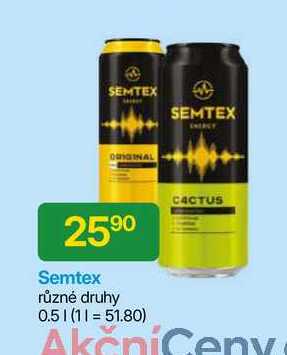 Semtex 500ml, vybrané druhy