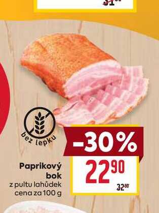 Paprikový bok z pultu lahůdek cena za 100g