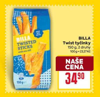 BILLA Twist tyčinky 150 g