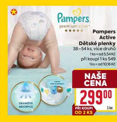 Pampers Active Dětské plenky 38-54 ks