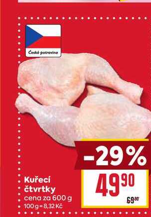 Kuřecí čtvrtky cena za 600 g
